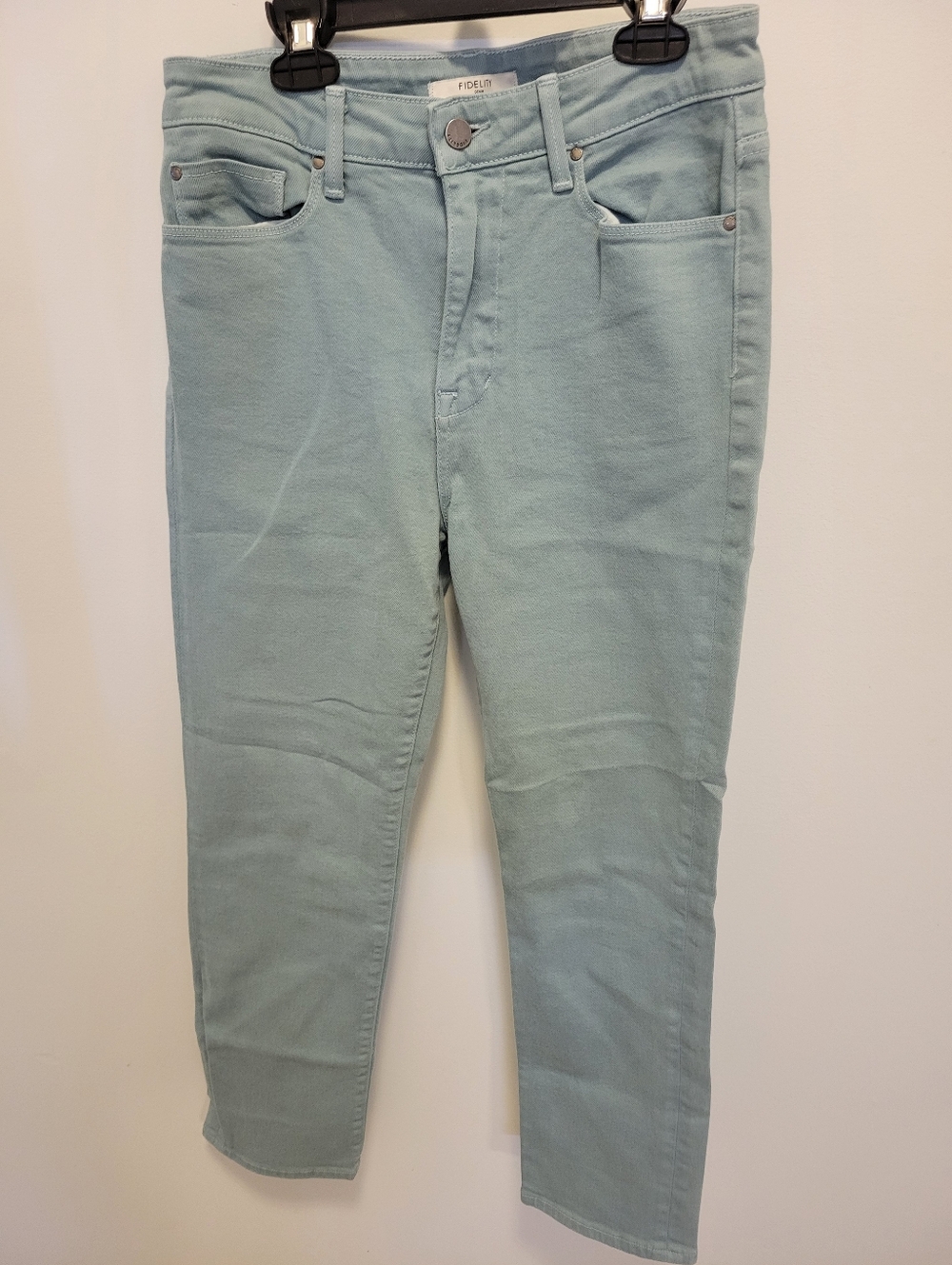 Fidelity Slim Straight Jeans in Light Sage